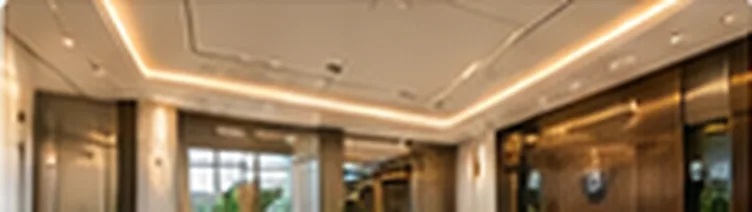 Interior with a lit false ceiling